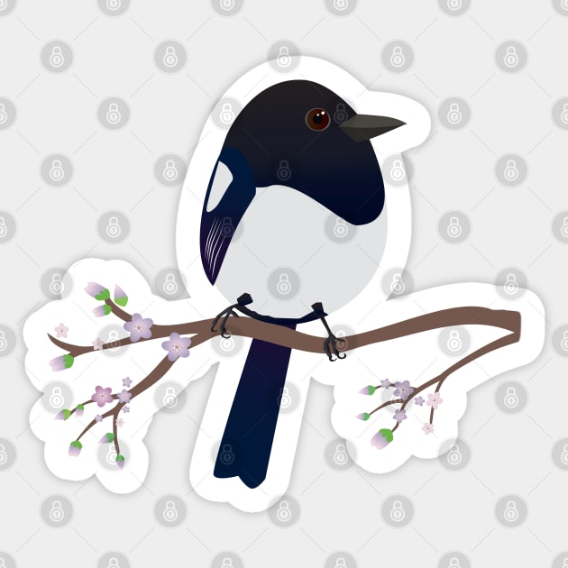 Cute egg shaped magpie Sticker by Bwiselizzy